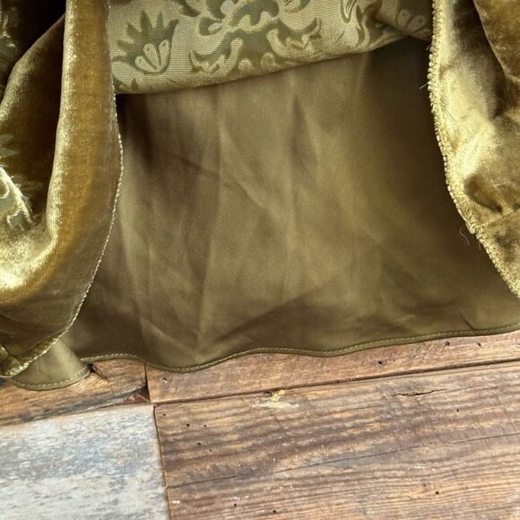 Chelsea and Violet tone on tone Olive velvet flocked fully lined  dress EUC SZ M - Picture 10 of 15